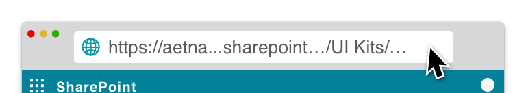 browser address bar pointing to SharePoint UI Kits